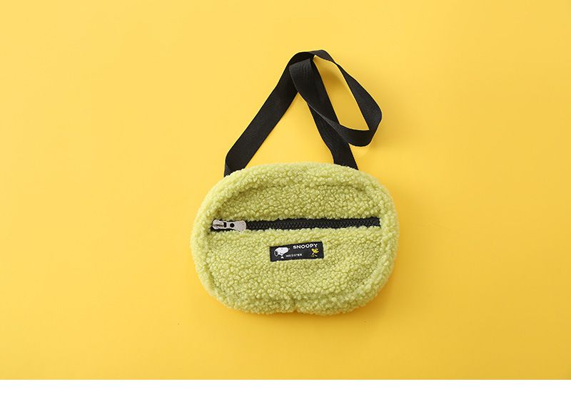 卡通人物史努比時尚羊羔絨外套(送包包)-SNOOPY-綠色