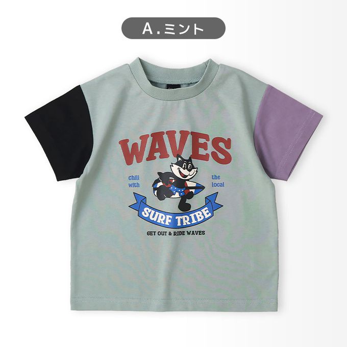 日本 ZOOLAND - 夏日輕薄印花短袖上衣-帥氣警車-紫