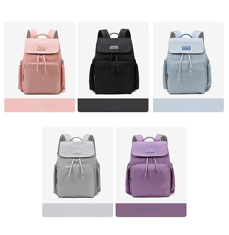 時尚多功能乾濕分離媽媽包/後背包-抽繩款-黑色 (40x34x19cm)