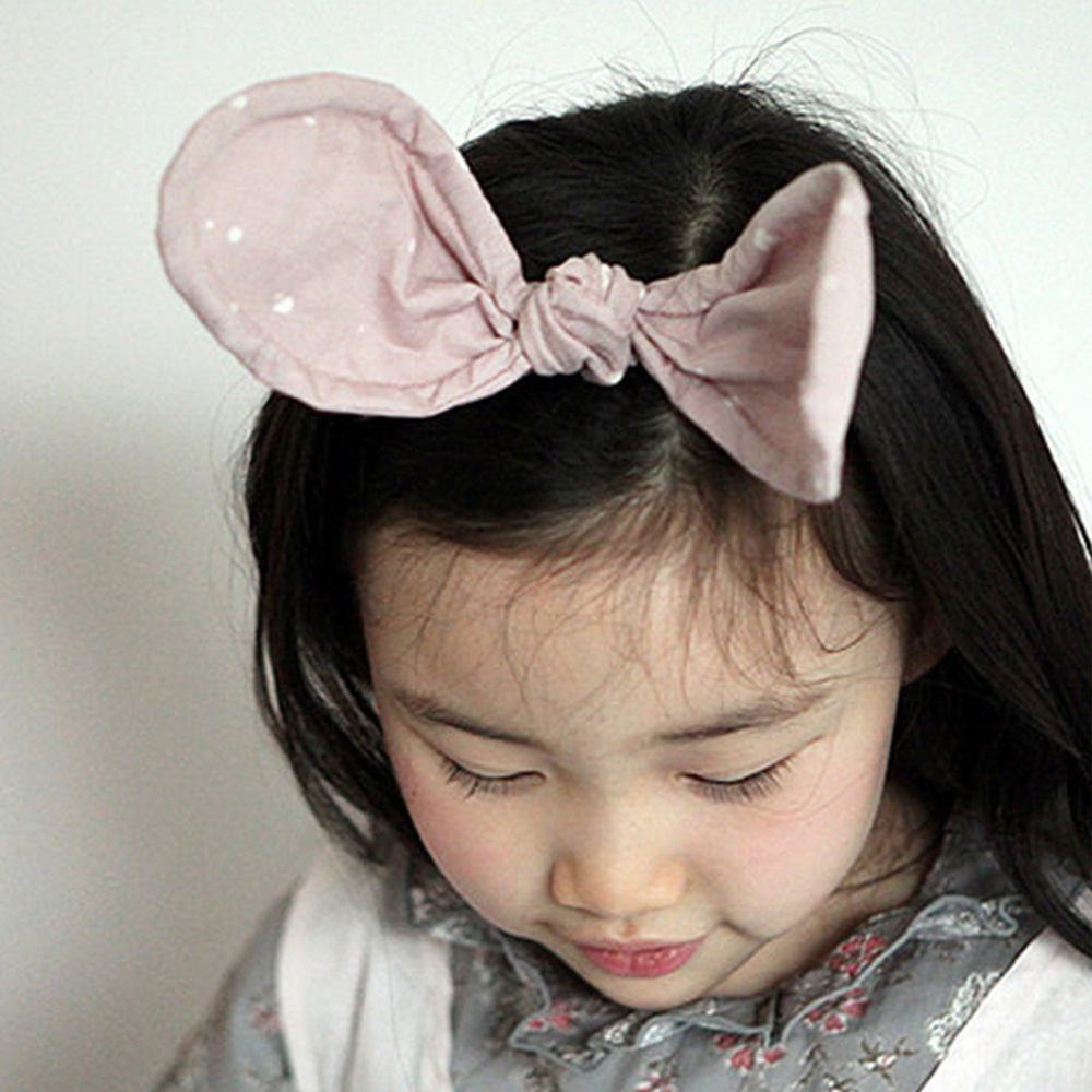 韓國 Mini Dressing - 時尚可愛兔子耳朵造型髮帶-茶色點點 (單一尺寸)