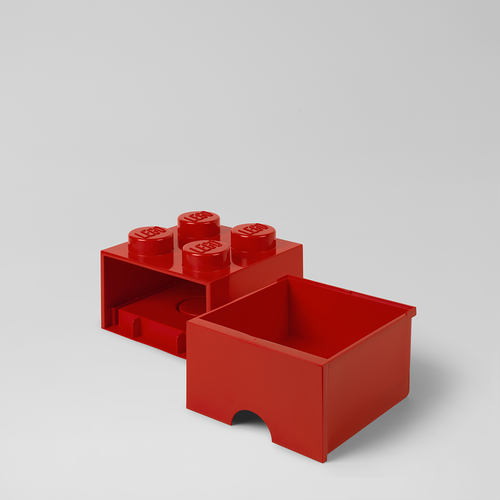 樂高 LEGO® 四凸抽屜收納箱(多色可選) (紅色)