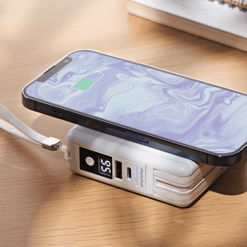 PhotoFast - MUTICharge 五合一行動電源 10000mAh 磁吸無線充 PD快充 10000mAh-東京白