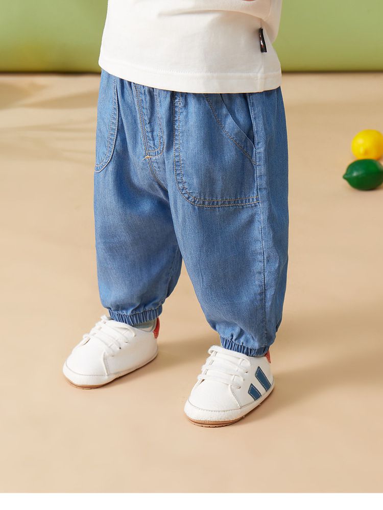 個性束口長褲-深藍色