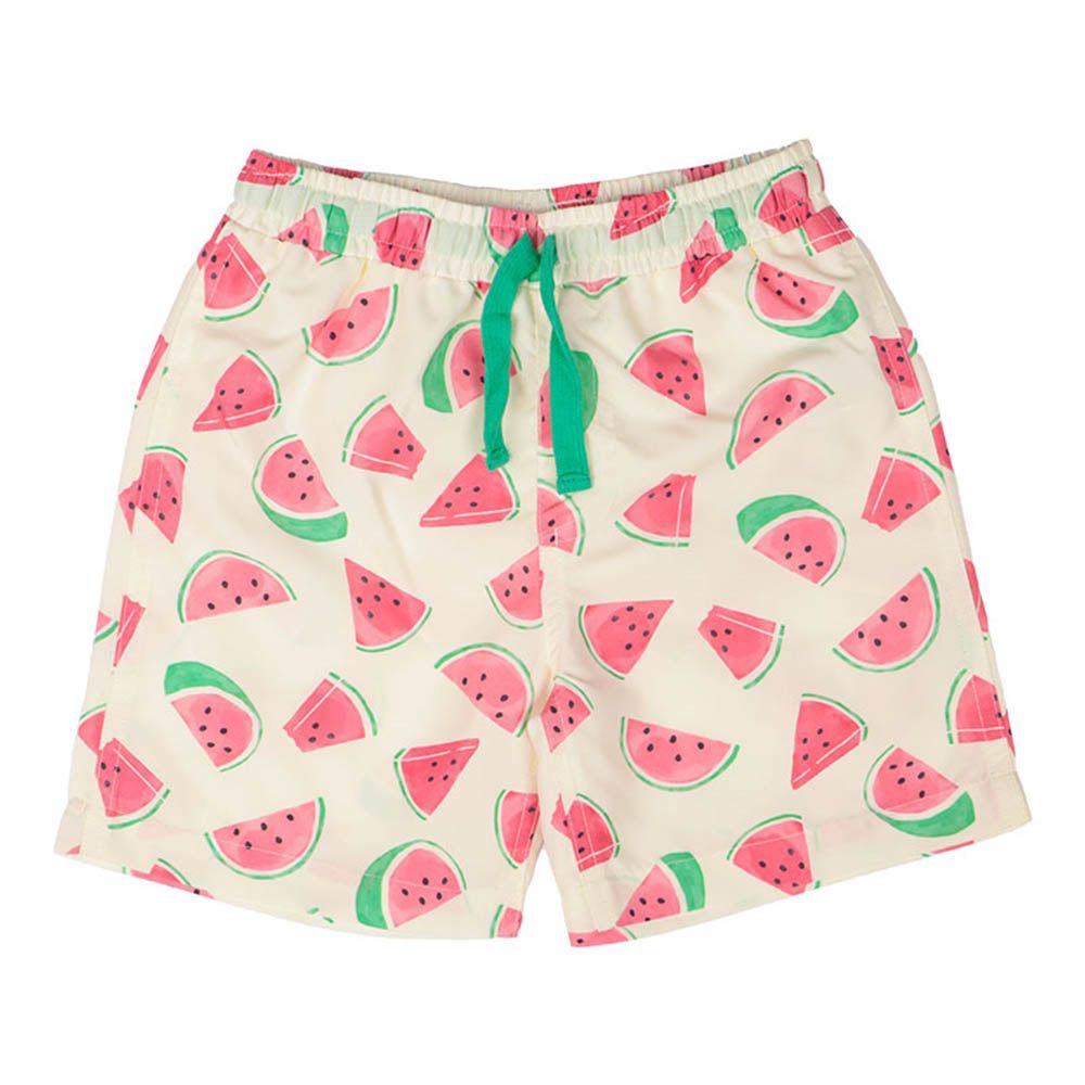 海灘短褲-西瓜-米白色