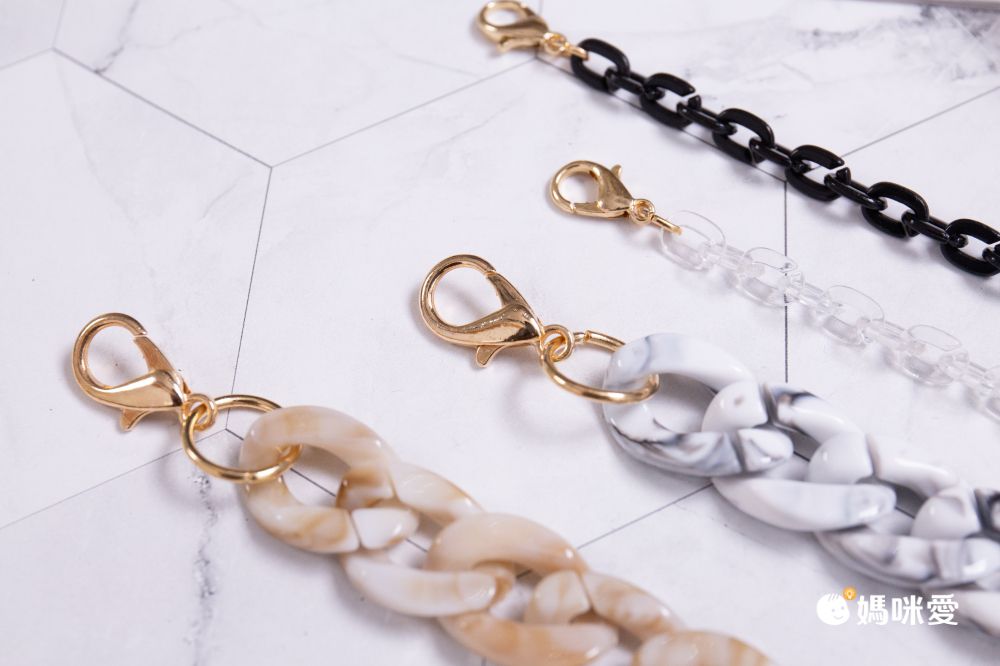 韓國 HEM - 韓系時尚可愛果凍口罩項鍊/口罩鍊/掛繩/眼鏡掛鍊(可拆裝調整長度)-果凍C型鏈-10-酷炫黑-60cm