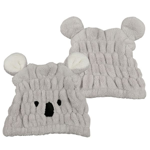 akachan honpo - 動物造型吸水乾髮帽-無尾熊-灰色 (頭圍44~80cm)