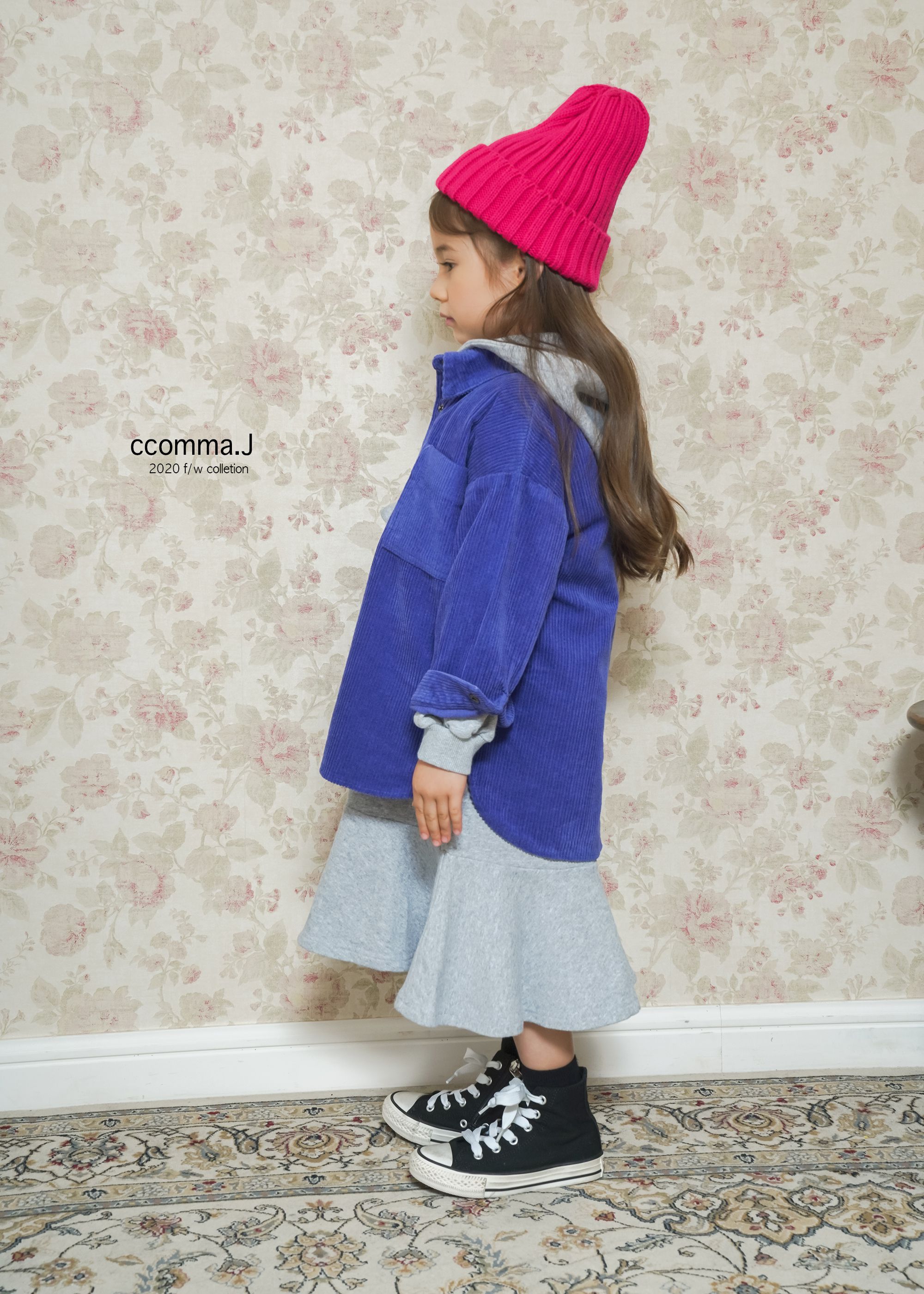 韓國 ccomma. J - 燈芯絨連帽夾克-芥末黃