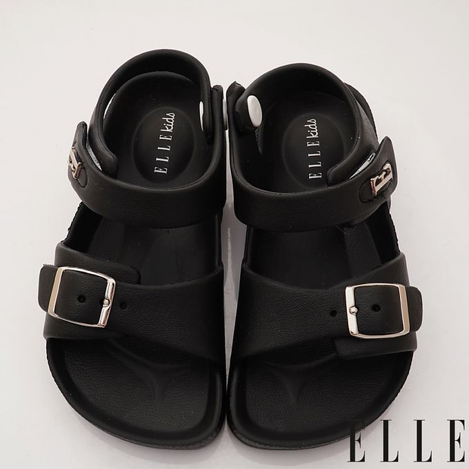 ELLE - 台灣製ELLE輕便休閒涼鞋-K233876黑(中小童段)-休閒涼鞋-黑