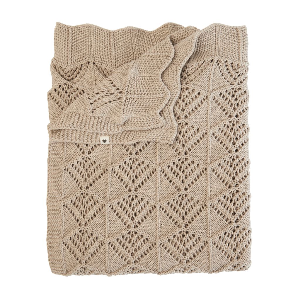 丹麥BIBS - Knitted Blanket Wavy 針織棉毯-香草 (70x100cm)