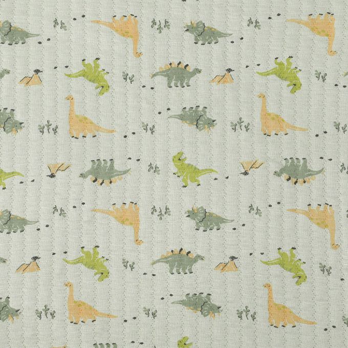 akachan honpo - 長袖家居服 穿衣練習-套頭式 恐龍-淺綠色