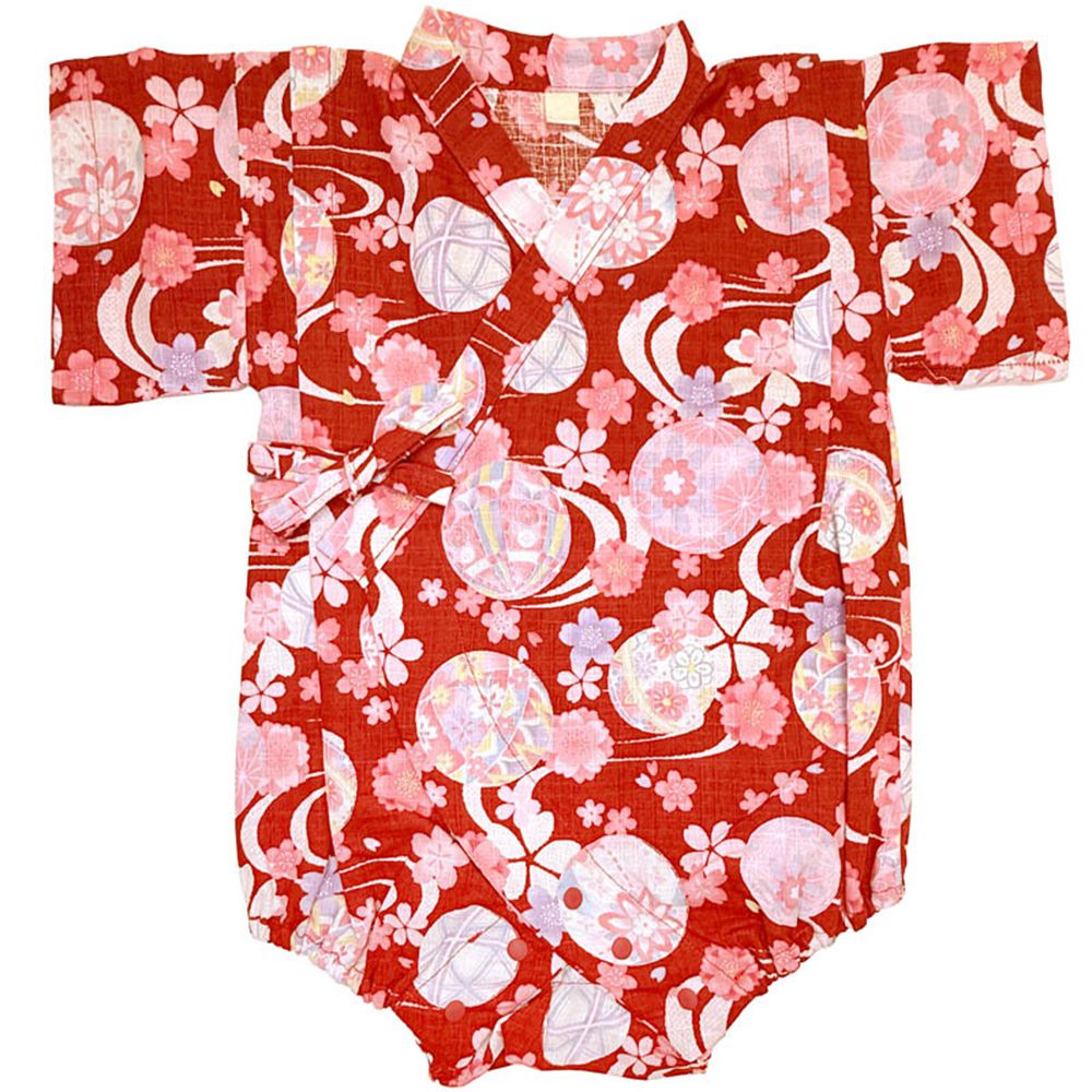 甚平包屁衣-手鞠-紅色