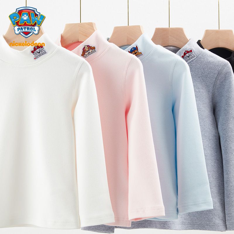 卡通汪汪隊半高領長袖內搭上衣/打底上衣-卡通人物天天-粉色