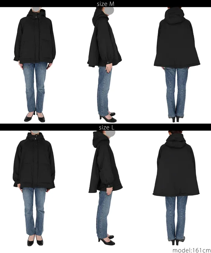 日本 COCA - 斗篷設計鋪棉連帽外套-米杏