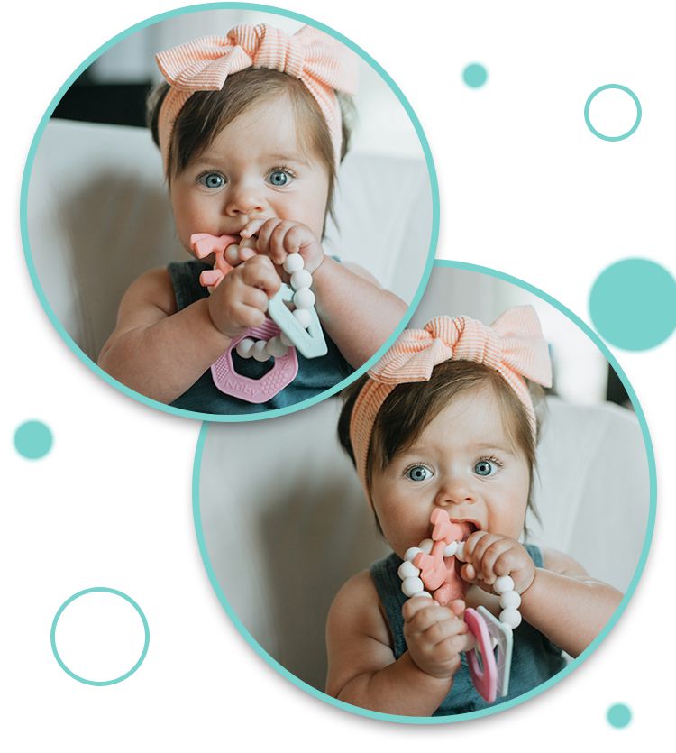 Nuby - 矽膠手環固齒器-恐龍