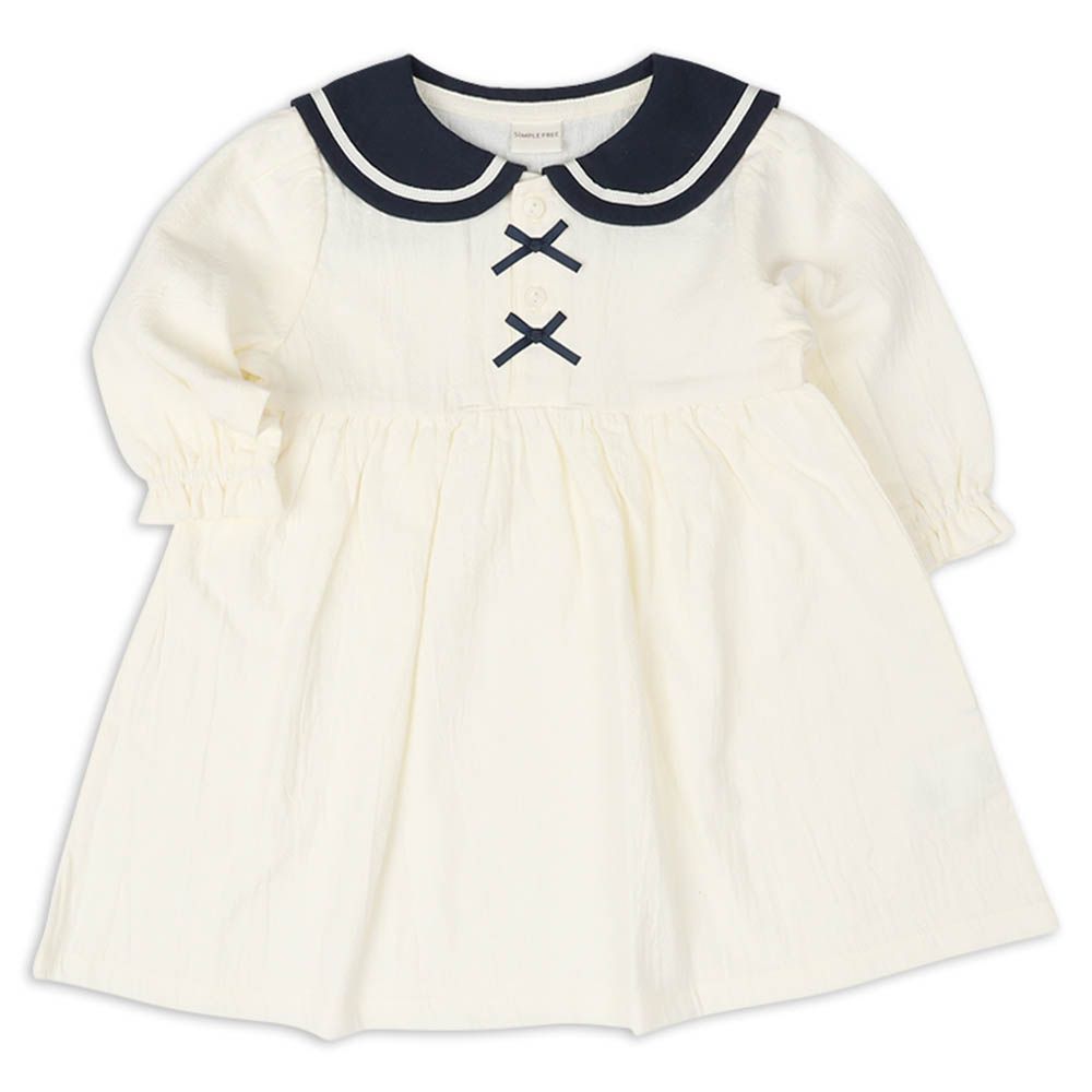 水手風洋裝-象牙白色