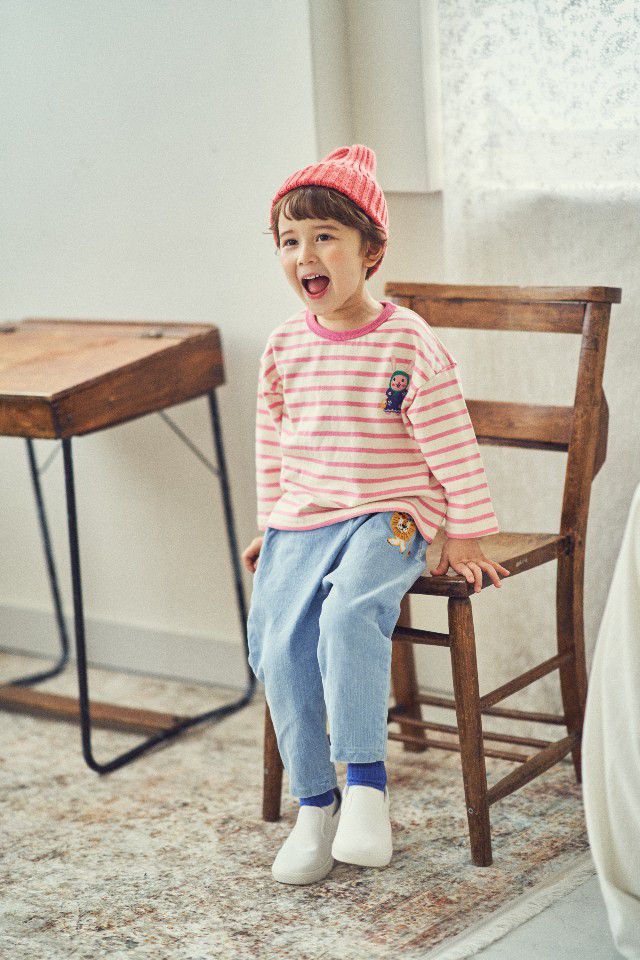 韓國 Mimico - 彩色毛毛獅哈倫褲-天藍