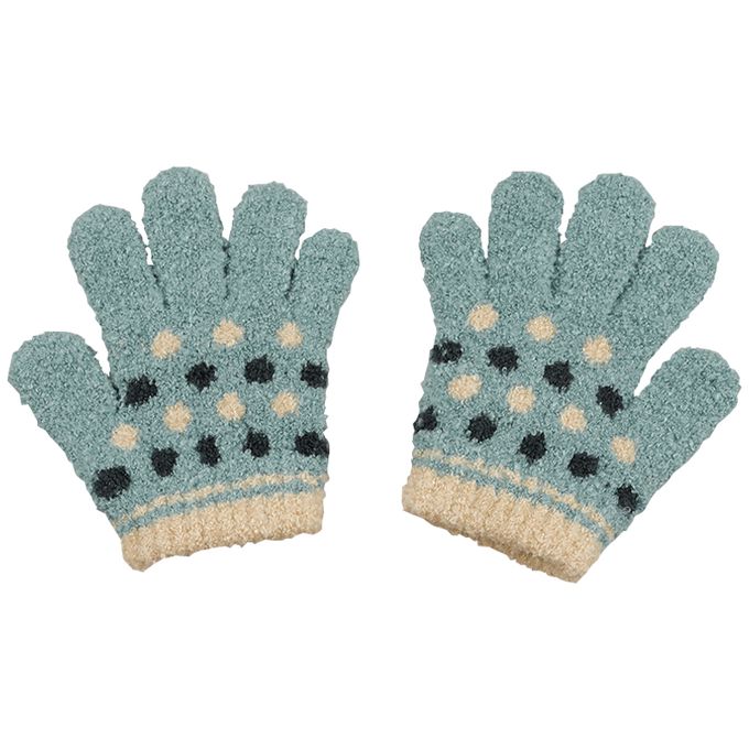 akachan honpo - 手套-圓點-藍色 (100cm)