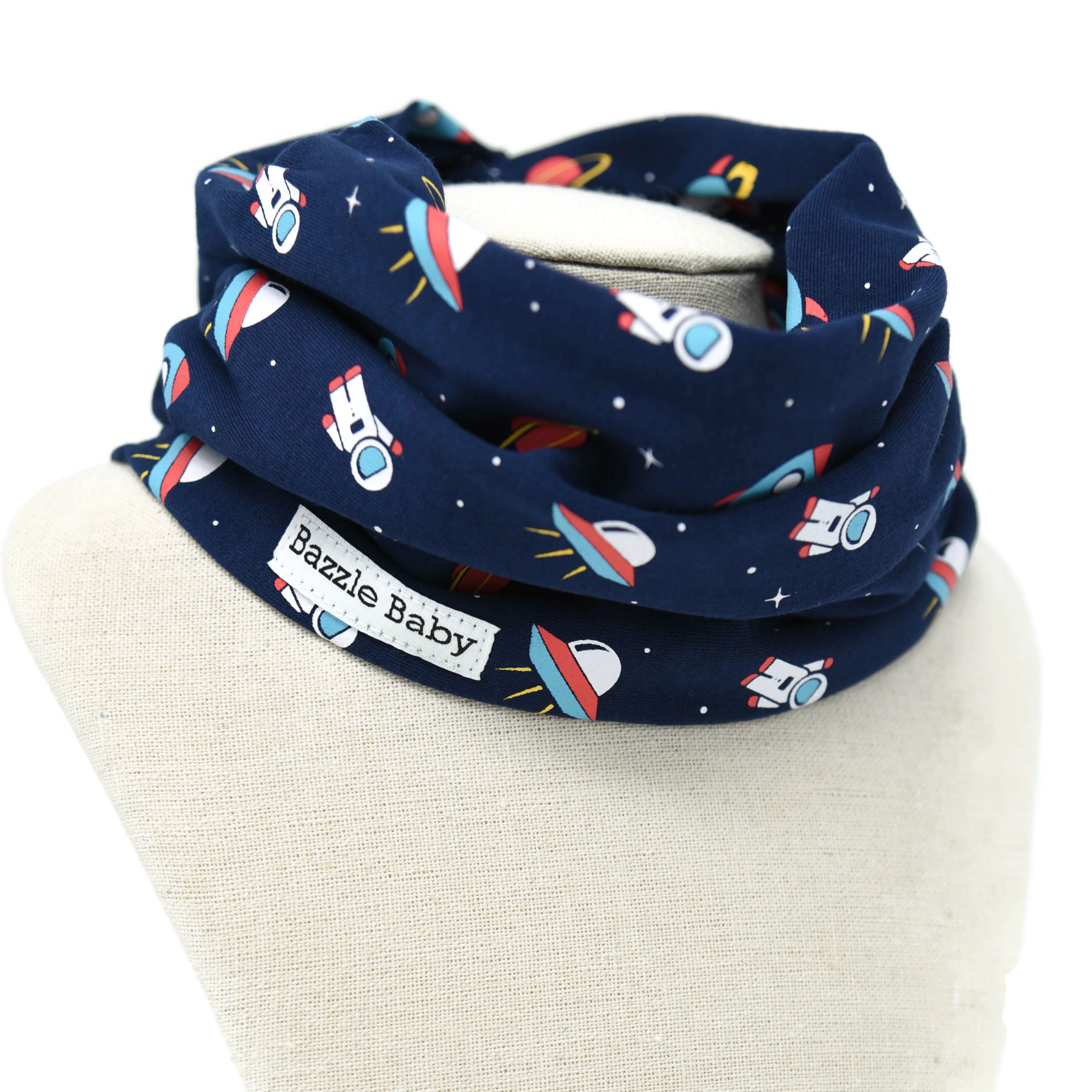 美國 Bazzle baby - 寶寶脖圍圍兜-太空火箭 (41*20cm/1入)