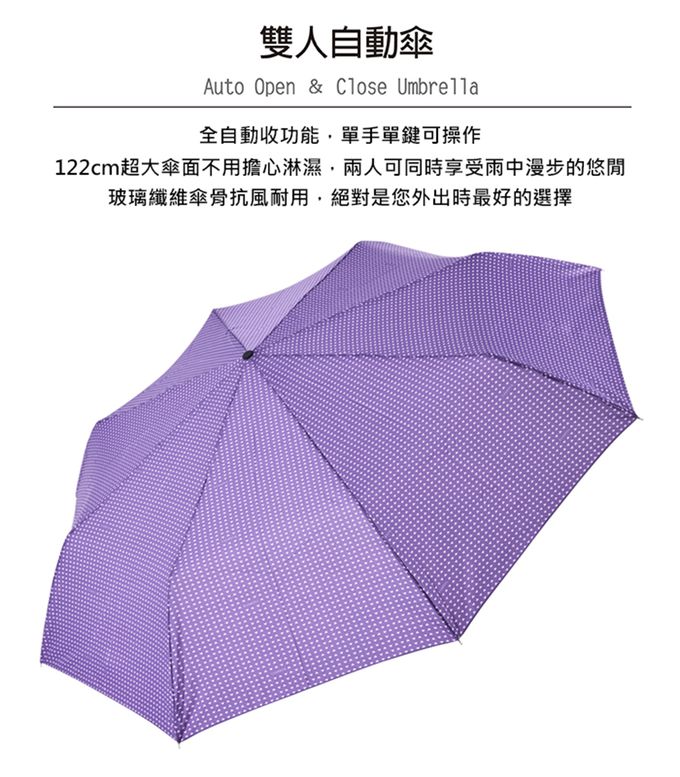 Rainstory - 抗UV雙人自動傘-紫戀心漾-480g