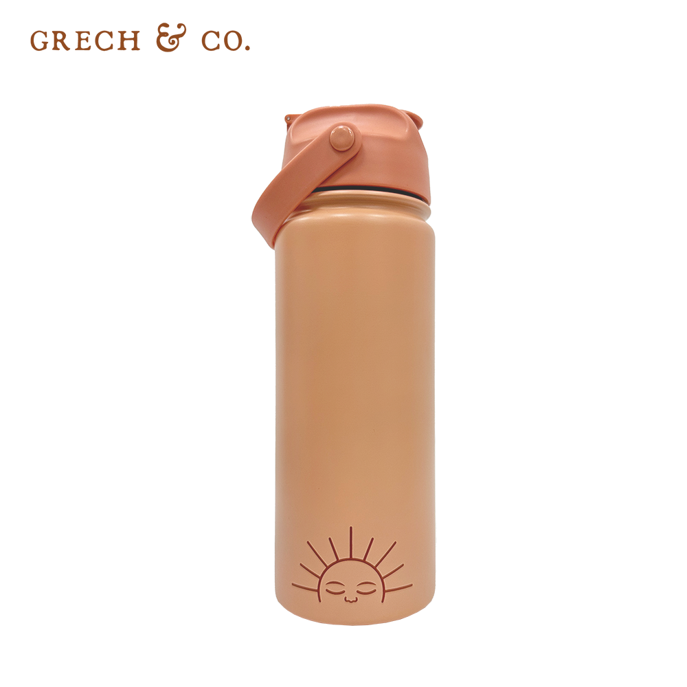 丹麥Grech&Co. - 不鏽鋼吸管水壺-夕陽粉 (540ml)