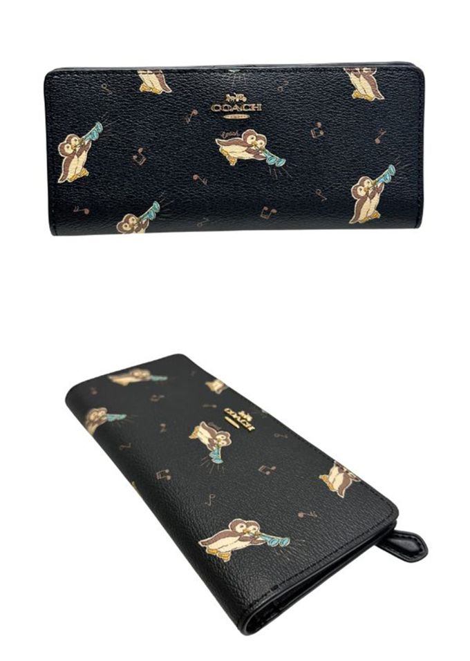 COACH - 印花防刮PVC皮革長夾 (企鵝)