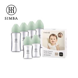 Simba 小獅王辛巴 - 新生兒蘊蜜質金口腔清潔組(寬口)-新生適用-綠沐