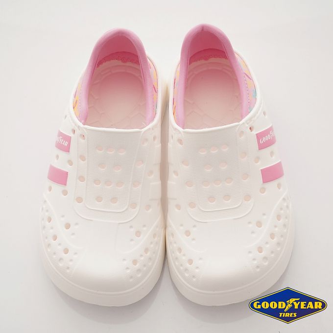 GOODYEAR - 台灣製GOODYEAR後踩水陸洞洞鞋(中小童段)-休閒鞋-白