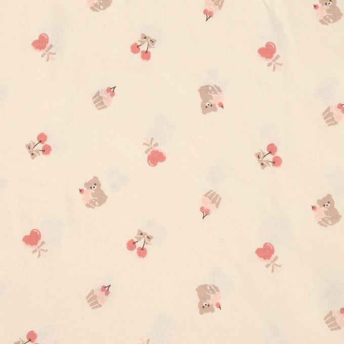 akachan honpo - 長袖圓領速乾上衣-2件組 櫻桃-粉紅色