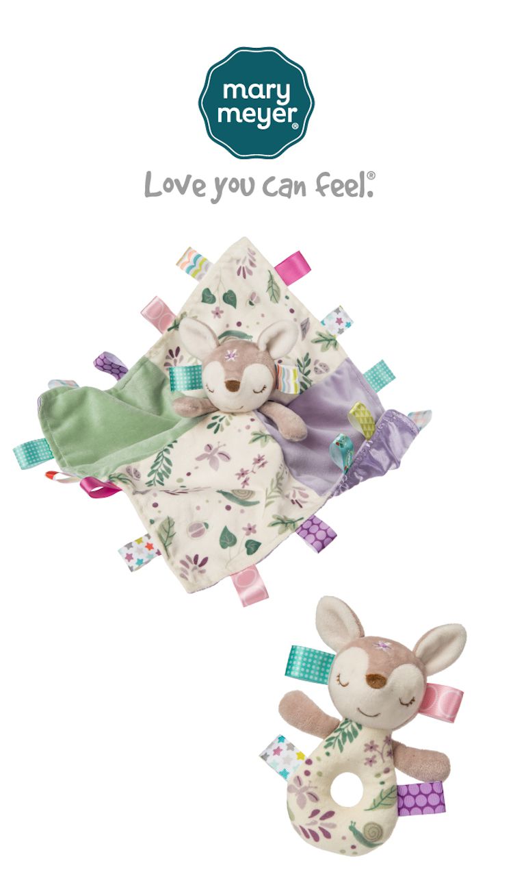 美國 MaryMeyer 蜜兒 - 小鹿經典禮盒-標籤手搖鈴+安撫巾