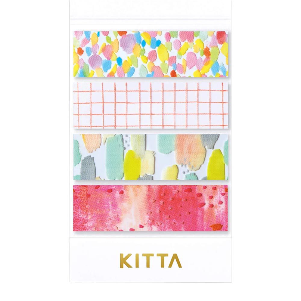 日本HITOTOKI - 美型和紙膠帶-長條-粉紅水彩