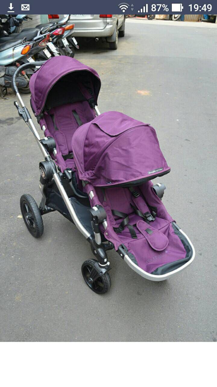  8成新 baby jogger city select (銀管/紫)變身單人/雙人推車
