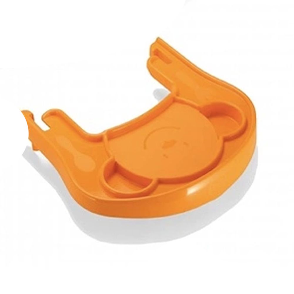 義大利 Pali - 小熊餐盤-橘-橘色-適用於熊寶寶成長餐椅