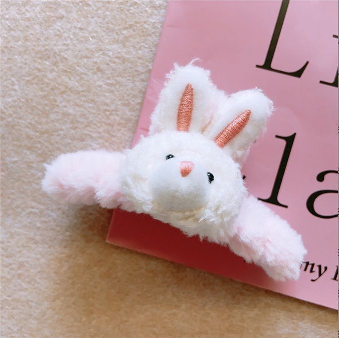Love, Charlotte - 粉嫩風立體小兔小熊泰迪絨兒童髮箍+抓夾-袋裝