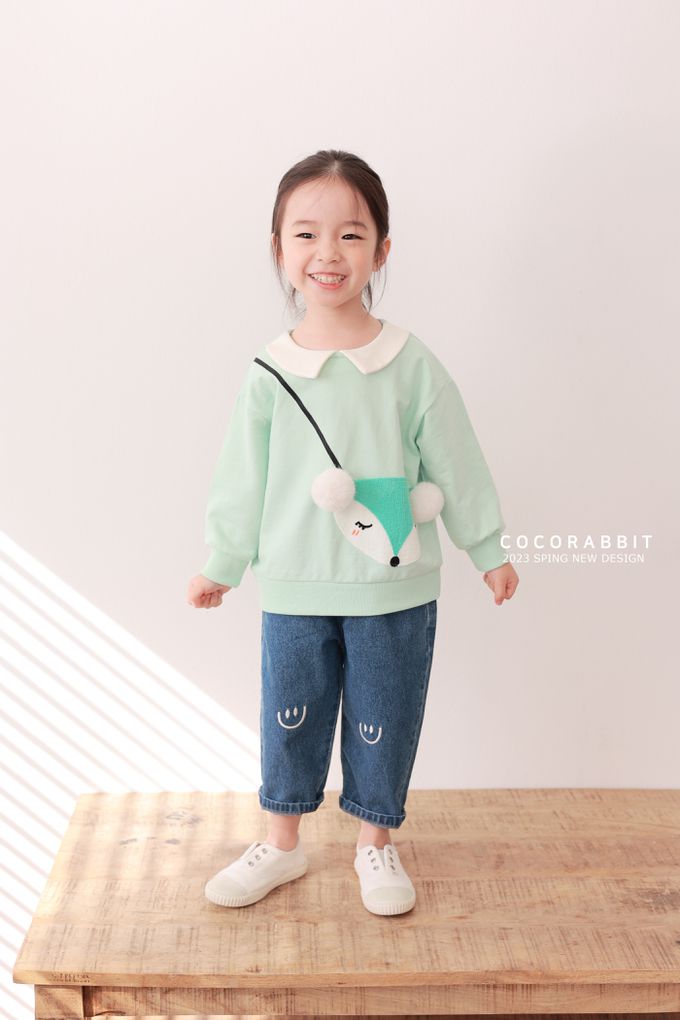 韓國 Coco rabbit - 害羞狐狸翻領長袖上衣-粉