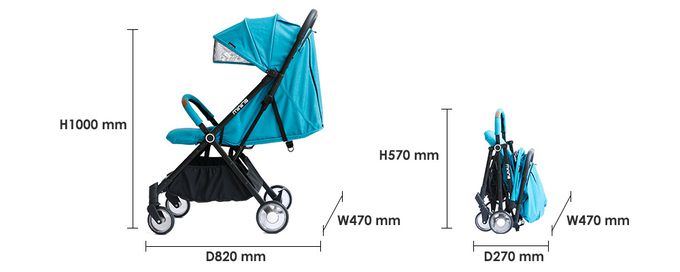 Miniris - 都會型秒收嬰兒手推車(自動收折嬰兒手推車)-深灰 (單人)