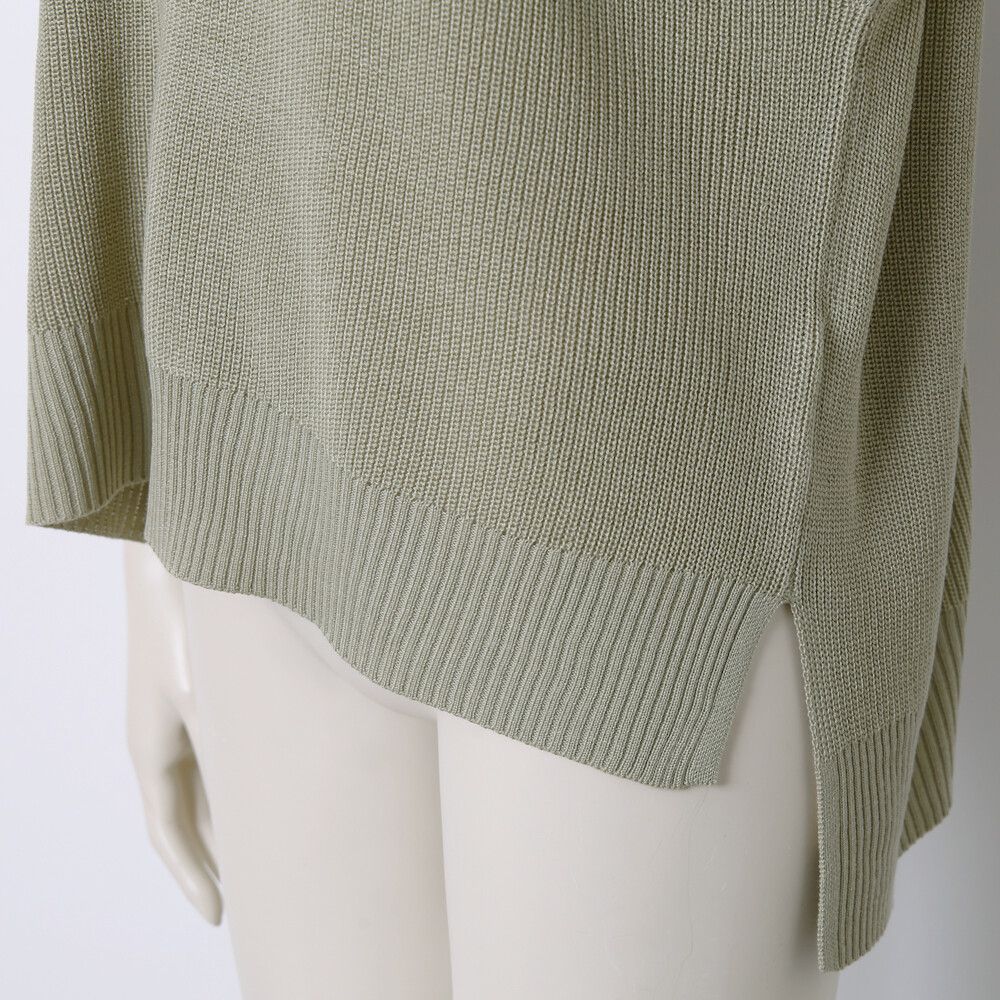 日本女裝代購 - 後綁帶V領落肩針織背心-橄欖綠