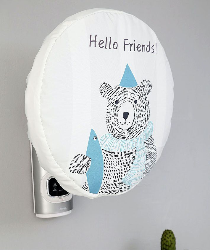 韓國 Bebe Deco - 可水洗電風扇收納套(直立型)-黑影麋鹿 (90*59cm)