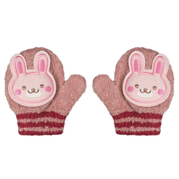 akachan honpo - 手套  啾笛聲-兔子-粉紅色 (100cm)