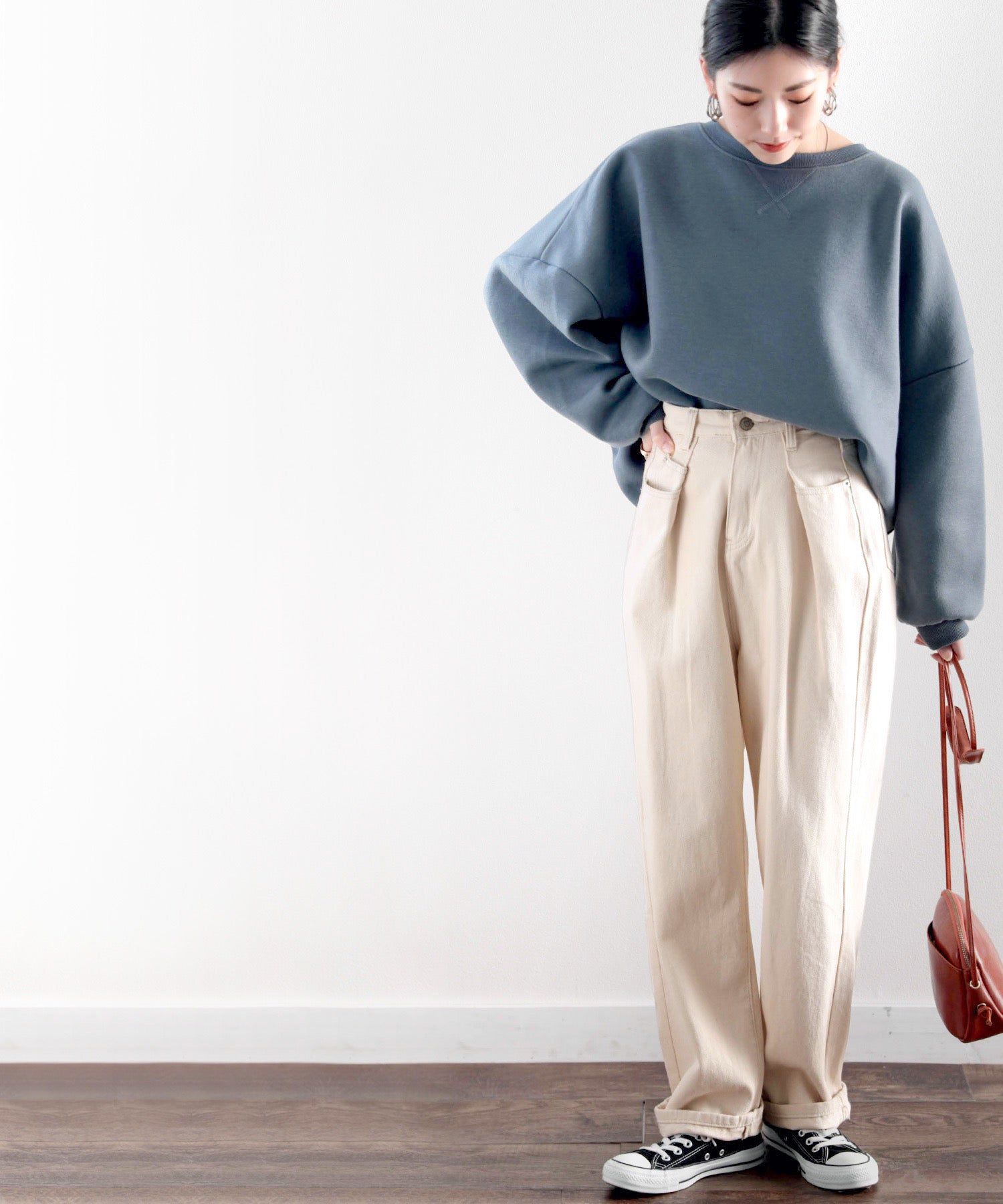 日本 Classical Elf - [熱銷NO.1]  舒適顯瘦打褶長褲-黑