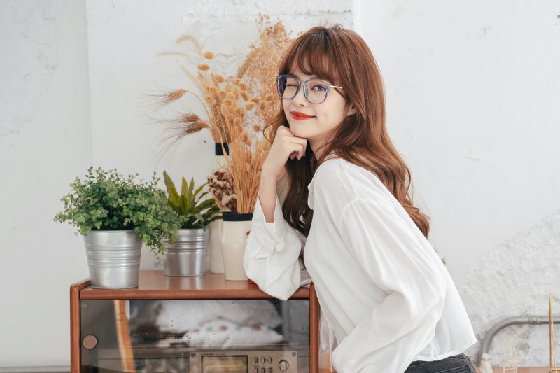 ALEGANT - 日系基本款輕量造型湖水藍TR90輕量方框金屬鏡腳UV400濾藍光眼鏡