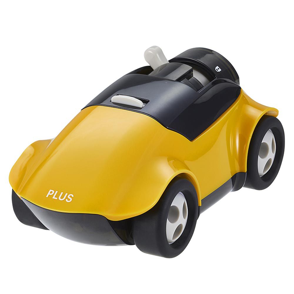 日本文具代購 - 【PLUS】手動造型車車削鉛筆機-黃