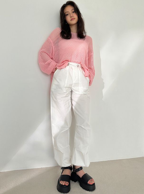 日本 GRL - 時尚鉤針洞洞罩衫/上衣-黃 (F)