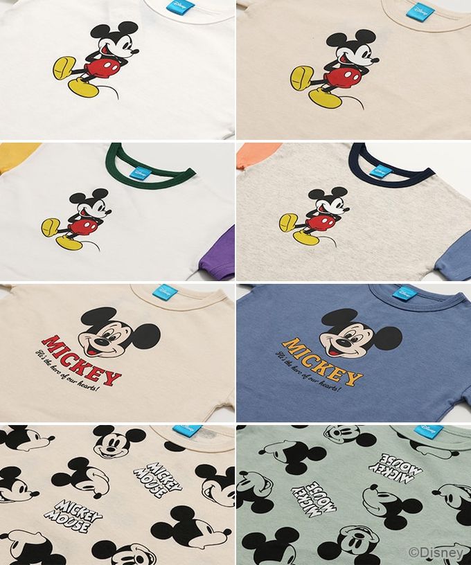 日本 Chil2 - 聯名款  卡通人物米奇純棉短袖上衣-雙手叉腰-白