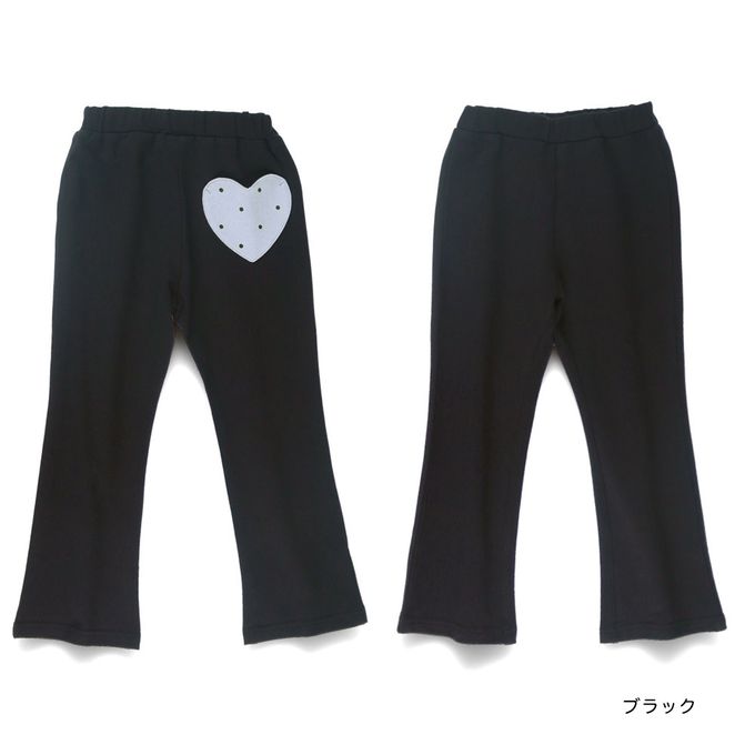 日本 BRANSHES - 愛心口袋彈力長褲-蝴蝶結-米杏