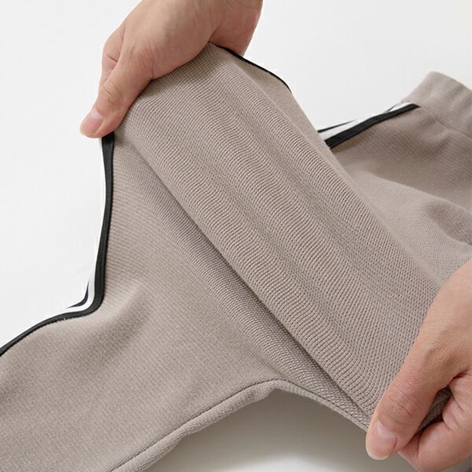 日本 b-ROOM - 側邊線條運動風束口長褲-炭灰