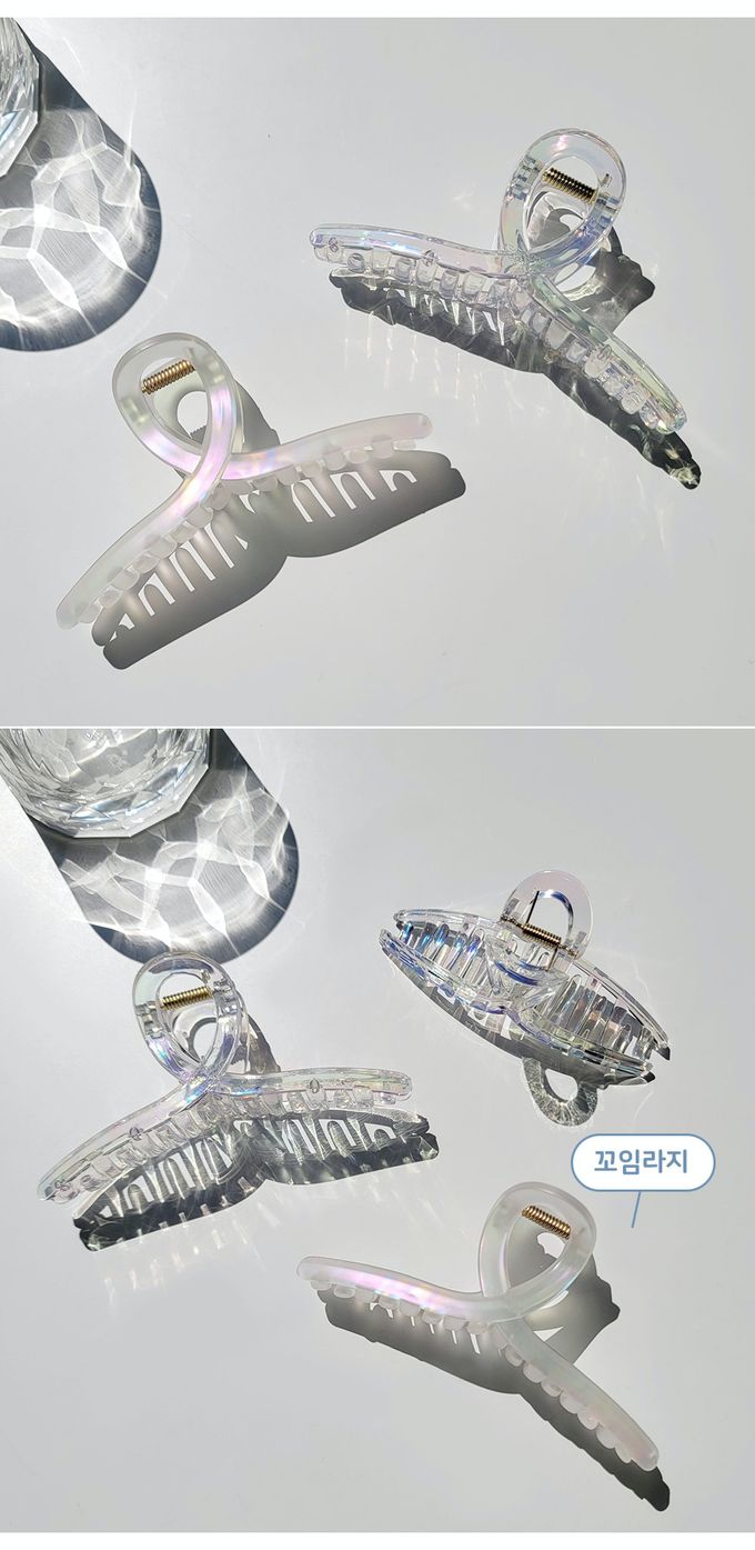 韓國 Soo&Soo - 歐若拉炫光髮夾-交錯-霧面