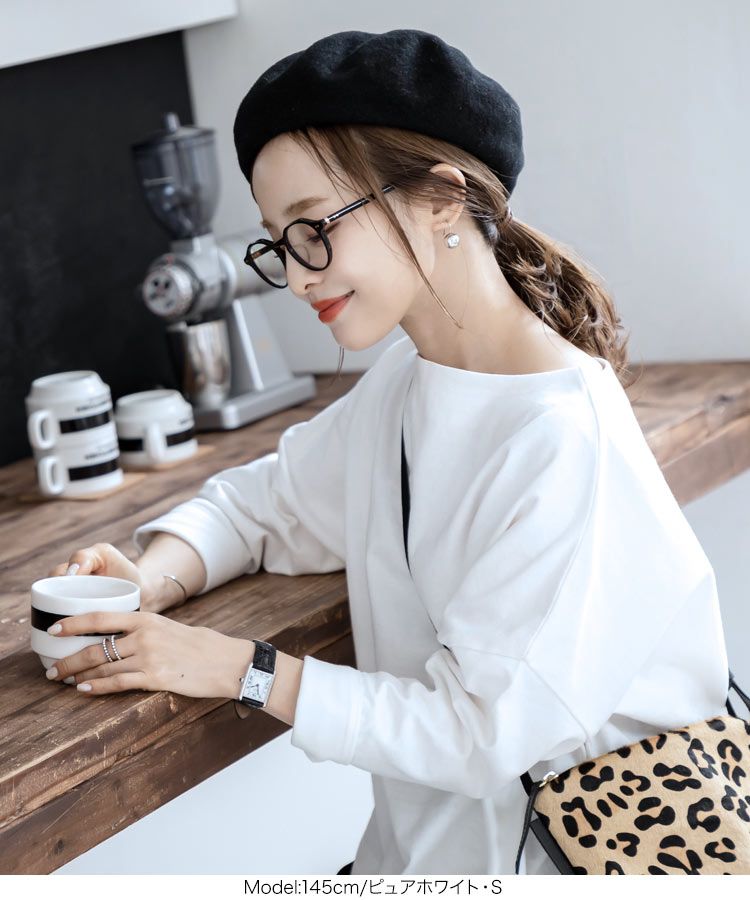 日本 Kobe Lettuce - 聯名款 船領百搭長袖上衣-素色-芥黃