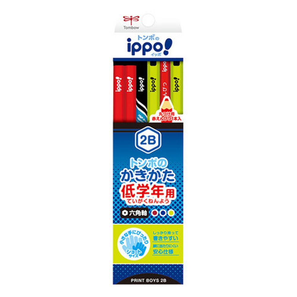 日本文具代購 - Tombow低學年用六角鉛筆12支(含紅色鉛筆*1)-2B-帥氣