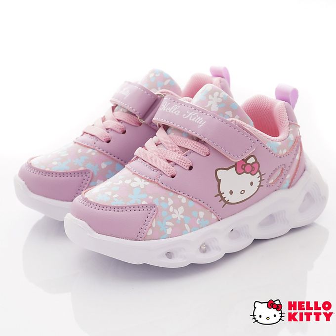 hello kitty 小花電燈炫亮款(中小童段)-休閒鞋-紫