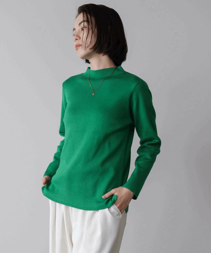 日本 Bab - 俐落感簡潔小立領針織上衣-黑底條紋